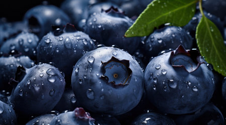 a close up of blueberriesの素材