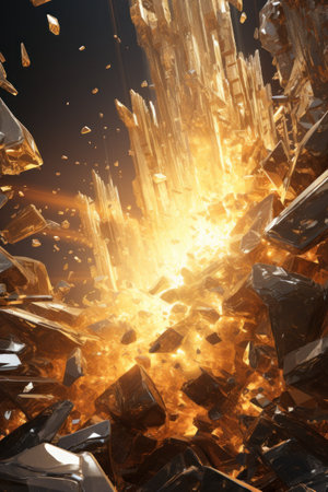 a explosion of rocks and crystalsの素材
