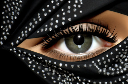 a close up of an eyeの素材