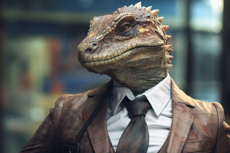 a lizard in a suitの素材