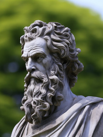 a statue of a bearded manの素材