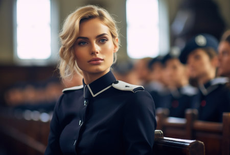 a woman in a uniformの素材