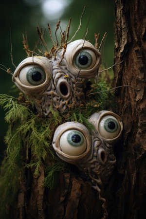 a group of alien creatures with large eyesの素材