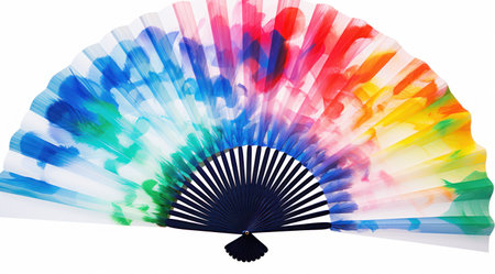 a colorful fan with a white backgroundの素材