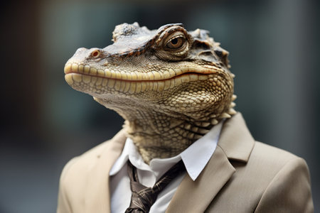 a lizard in a suitの素材