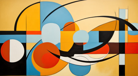 a painting of a colorful art pieceの素材