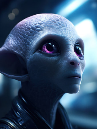 a close up of a alienの素材