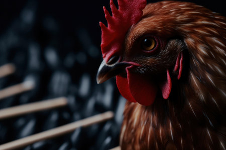a close up of a chickenの素材