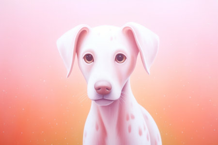 a white dog with pink spotsの素材