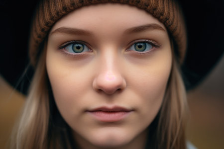 a close up of a womanの素材