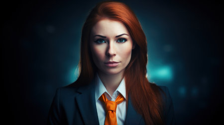 a woman in a suit and tieの素材