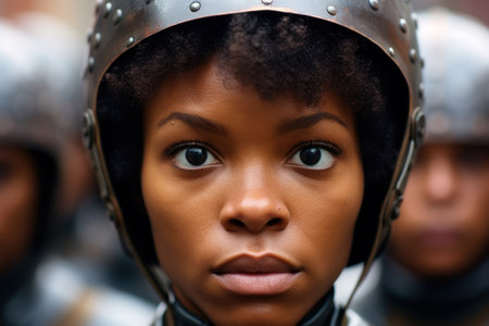 a woman wearing a helmetの素材