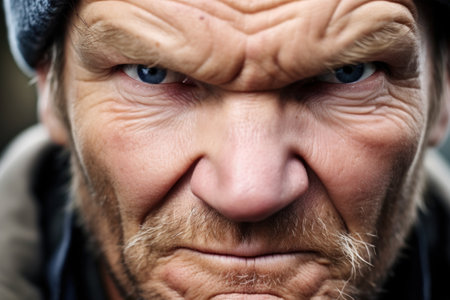 a close up of a man's faceの素材