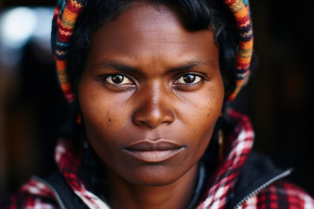 a close-up of a womanの素材