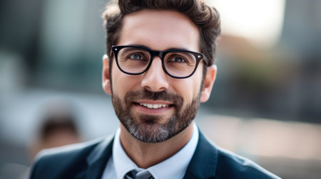 a man in a suit and glassesの素材