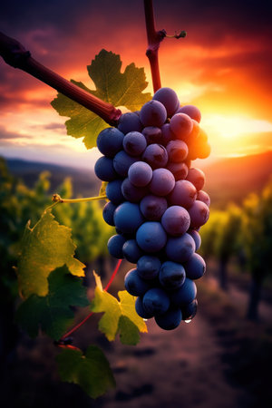 a close up of a bunch of grapesの素材