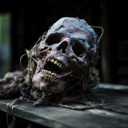 a skull with a string on itの素材