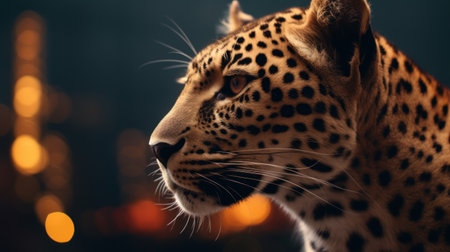 a close up of a leopardの素材