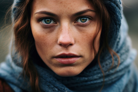 a close up of a womanの素材