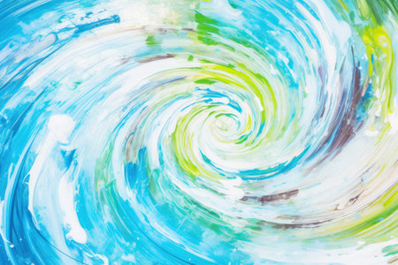 a swirl of blue and green paintの素材