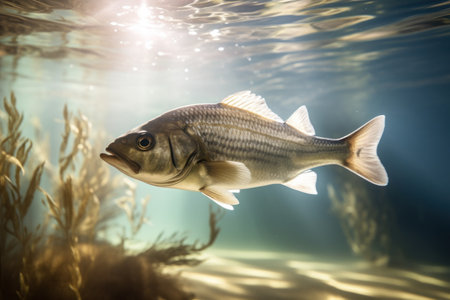 a fish swimming in the waterの素材