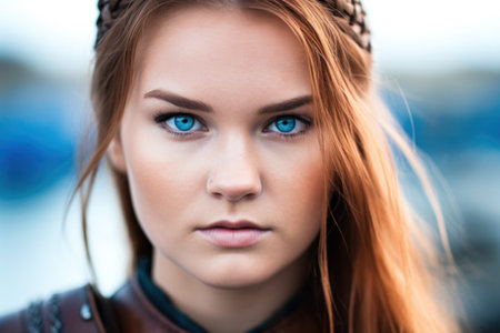 a woman with blue eyesの素材