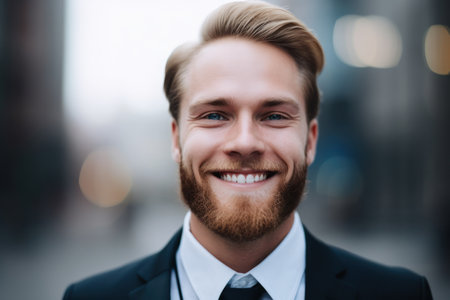 a man smiling at the cameraの素材