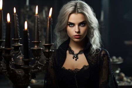 a woman in a black dressの素材