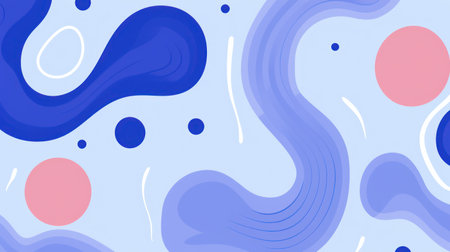 a blue and white swirls and dotsの素材