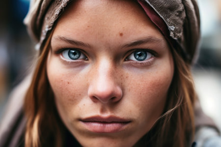 a close up of a womanの素材