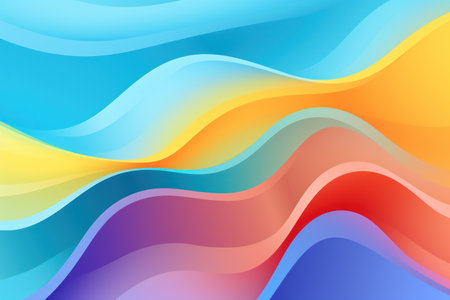 a colorful waves in different colorsの素材