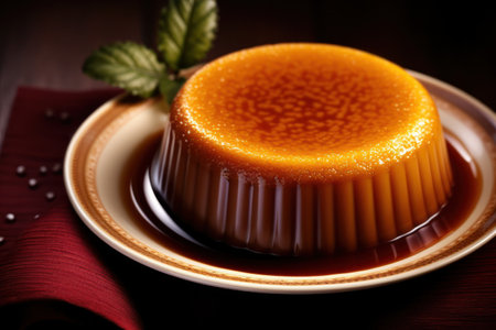 a flan on a plateの素材