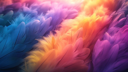 a group of colorful feathersの素材