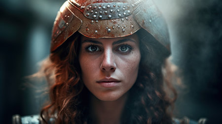 a woman wearing a helmetの素材