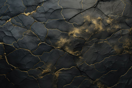 a black and gold cracked surfaceの素材