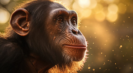 a close up of a monkeyの素材