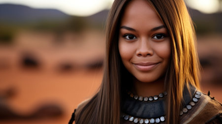 a woman smiling at the cameraの素材