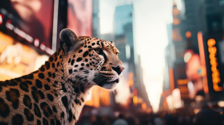 a cheetah looking away from the cameraの素材
