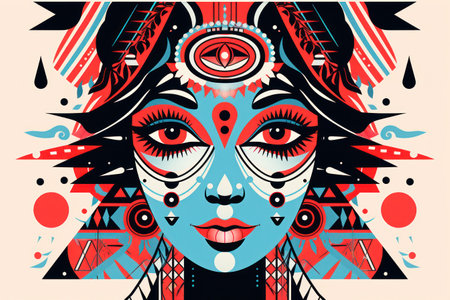 a colorful art of a womanの素材