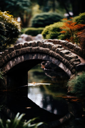 a stone bridge over waterの素材