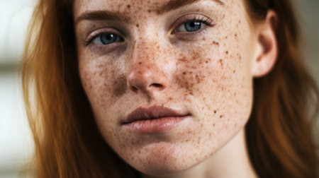 a close up of a woman's faceの素材