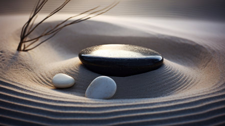 a black rock on sandの素材