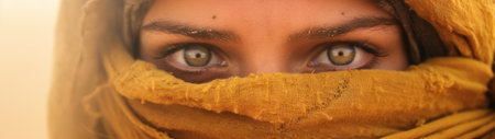 a close up of a woman's eyesの素材