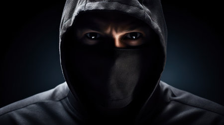 a man wearing a black hoodieの素材
