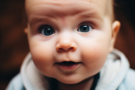 a close up of a babyの素材