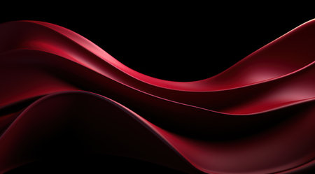 a red wavy object with black backgroundの素材