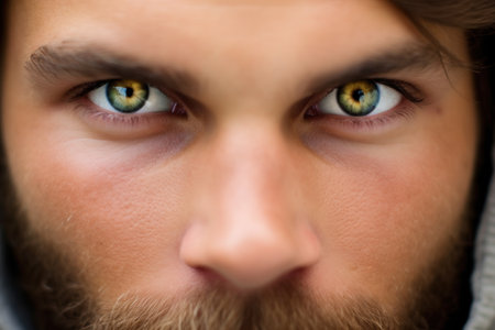 a close up of a man's eyesの素材