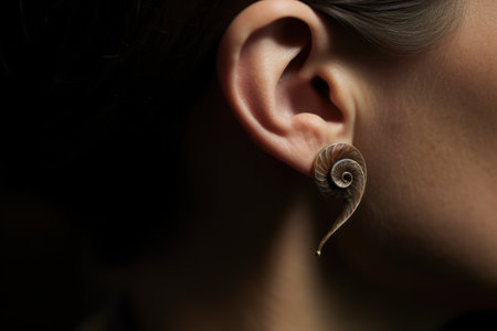 a close up of a earの素材
