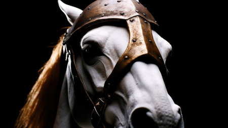 a horse wearing a helmetの素材