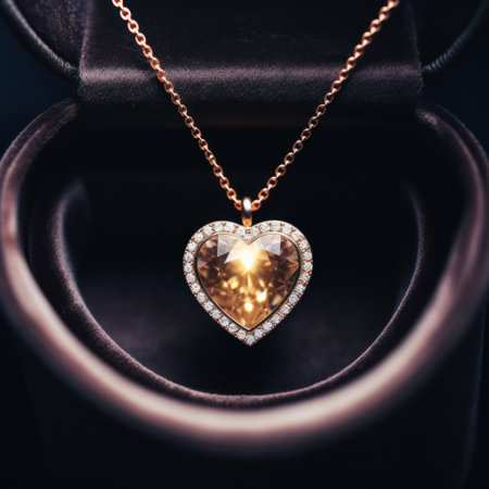 a heart shaped necklace in a boxの素材